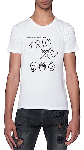 Trio Da Da Da Weißes T-Shirt Herren Mit Kurzen Ärmeln Und Rundem Hals White Mens von GUNMANTOR