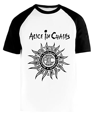 Vintage Alice In Chains Sun Faded Weißes Baseball T-Shirt Herren Damen Unisex Kurze Ärmel Rundem Hals White Mens Womens L von GUNMANTOR