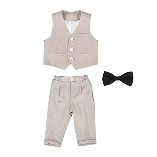 4/5/6 tlg Jungen Anzug Set,Kleine Jungen Frühling Formeller Kleidung Set Kinder Smoking Gentleman Outfits Festliche Hochzeit Anzüge Party Taufe Zweireihiger Kinderanzug Bekleidungsset 9-10 Jahre von GUOCU