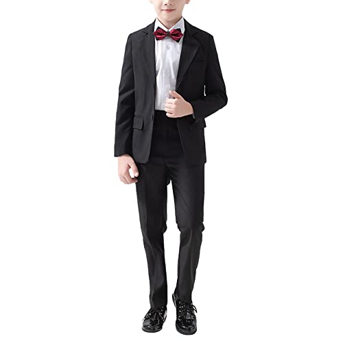 Anzug Kinder Jungen Festlich Hochzeit Kinderanzug 5-tlg Jungen Anzug Set Kinder Gentleman Anzug Sakko+Hemd+Weste+Hosen+Fliege Kommunionsanzug Hochzeit Smoking Outfits Festliche Anzüge 15-16 Jahre von GUOCU