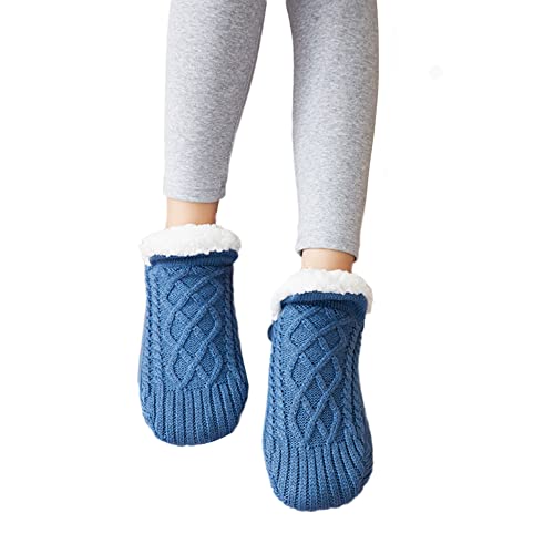 Boden Socken Damen Wintersocken Stoppersocken Kuschelsocken Damen Hausschuhe mit Rutschfester Sohle Herren Flauschige Hüttenschuche Thermosocken Sockenschuhe Flauschsocken ​Haussocken Stil 1 40-42 von GUOCU