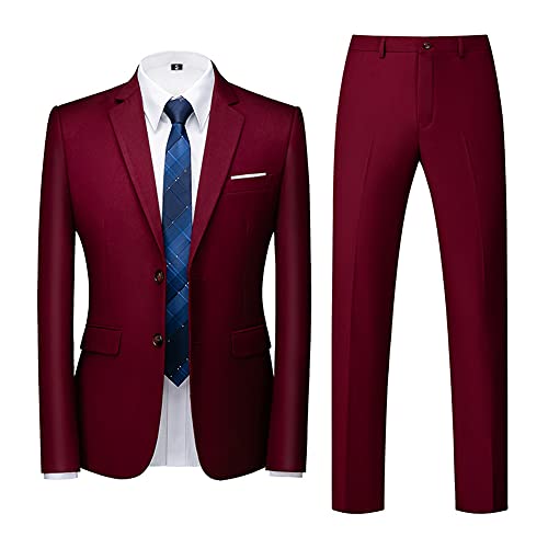 GUOCU Anzug Herren 2 Teilig Anzüge Slim Fit Herrenanzug Anzüge für Hochzeit Business Party Modern Sakko Hose Herren Elegant Formelle Blazer Anzugjacke Anzughose von GUOCU