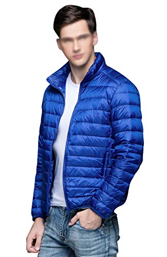 GUOCU Daunenjacke Herren Ultraleichte Winterjacke Steppjacke Packbar Puff Blau 3XL von GUOCU