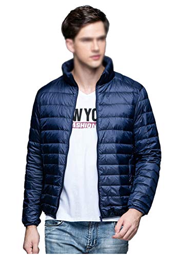 GUOCU Daunenjacke Herren Ultraleichte Winterjacke Steppjacke Packbar Puff Marine M von GUOCU