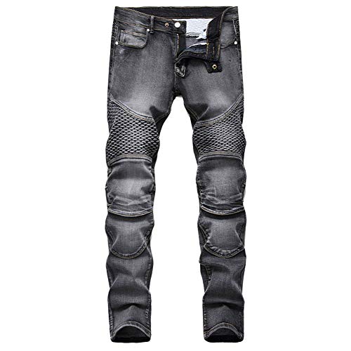 GUOCU Herren Denim Motorradhose Slim Fit Motorrad Jeans Biker Trousers Sportliche Motorrad Hose Fahrrad Riding Schutzhose,Cargo Motorradjeans mit Oberschenkeltaschen B 31W von GUOCU