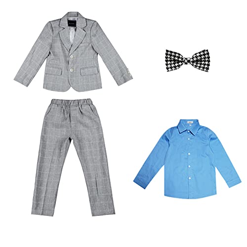 Jungen Anzug 3/4 tlg Kinder Gentleman Outfits Jungen Klassisch Kariertes Formelle Anzüge Hochzeit Kinderanzug Kommunionsanzug Junge Geburtstag Party Abschlussball Festliche Kleidung Set 9-10 Jahre von GUOCU