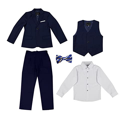 Kinder Anzug Jungen Formale Anzüge Jungen Große Größe Einfarbiger Gentleman Anzug Set Kinderanzug Festlich Outfit Hochzeit Geburtstag Party Abschlussball Taufe Kommunions Kleidung Set 11-12 Jahre von GUOCU