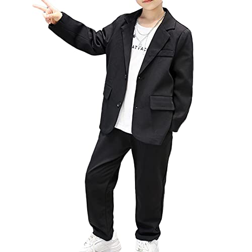 Kinder Jungen Anzug 2-Teiliges Jungen Festliche Anzug Set,Kinder Sakko Blazer & Hosen Outfit,Kinder Freizeitkleidung Hochzeit Party Taufe Kleidung Sets Kinderanzug Junge Kommunionanzug 9-10 Jahre von GUOCU
