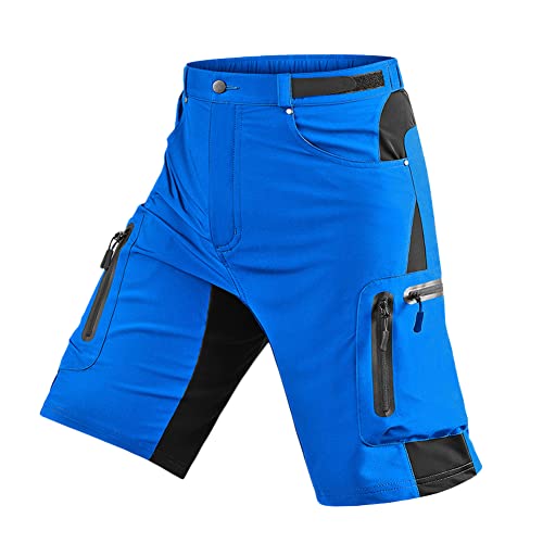 MTB Hose Herren Kurz Fahrradhose Elastizität Mountainbike Hose Atmungsaktiv Radhose Outdoor Sport Schnelltrocknend MTB Shorts Radlerhose Männer Bike Shorts mit Taschen Wanderhose Kurze Hosen XXL von GUOCU