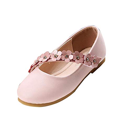 Mädchen Kinder Prinzessin Schuhe Mikrofaser Leder Party Rund Kopf Komfort Weicher Boden Gehen Sandalen Rosa 28 EU von GUOCU