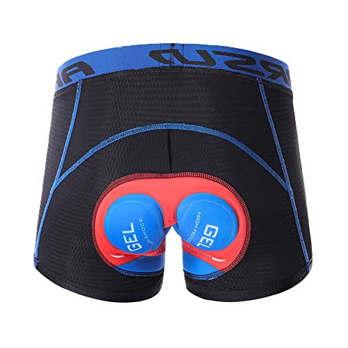 Radlerhose Herren Fahrradhose mit 5D Gel Sitzpolster, Schnelltrocknende Elastische Kurz Radhose Herren Radunterhose Radsportshorts Männer Fahrrad Unterhose Atmungsaktive Gepolsterte Fahrradhosen M von GUOCU