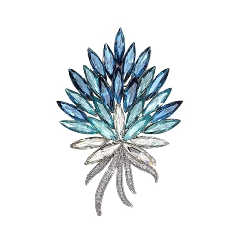 Blaue Fischbrosche mit Wellenmuster, elegante Strassblumen-Anstecknadeln, handgefertigte Glücksbringer-Schmetterlingsbroschen, Schmuckaccessoires für Frauen (Style D) von GUOGAOzz
