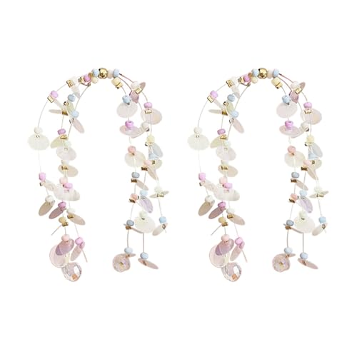 Boho-Reisperlen-Quastenohrringe, bunte Blumenperlen-Ohrhänger, handgefertigter Perlenschmuck für Damen (Style A) von GUOGAOzz