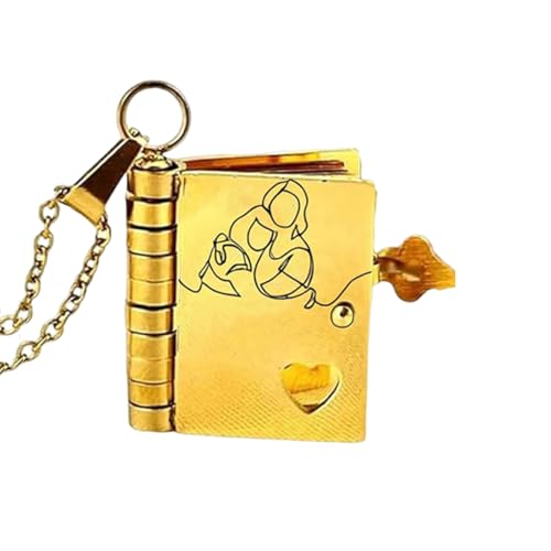 GUOGAOzz Personalisierte Halskette „An meine Enkelin“, aufklappbarer mehrschichtiger Buchschmuck mit 6 Seiten, Herzmedaillon-Anhänger für Frauen (Gold) von GUOGAOzz