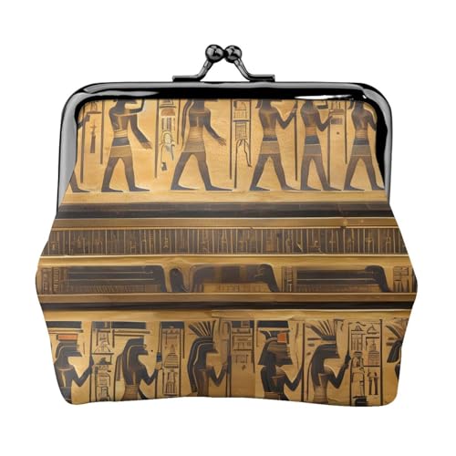 Ägypten Hieroglyphen Druck Kompakte Münzbörse 11,5 x 10,5 cm Niedliche Mini-Geldbörse mit Kussverschluss, wasserdichte Tasche von GUOLGP
