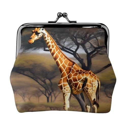 Afrika Giraffe Majestic Tree Print Kompakte Münzbörse 11,5 x 10,5 cm Niedliche Mini-Geldbörse mit Kussverschluss, wasserdichte Tasche Afrika Giraffe Majestic Tree Print Kompakte Münzbörse 11,5 x 10,5 cm Niedliche Mini-Geldbörse mit Kussverschluss, wasserdichte Tasche von GUOLGP