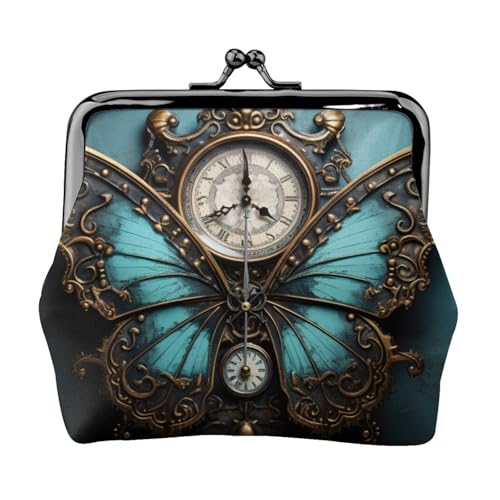Clock Butterfly Print Compact Coin Purse 11.5x10.5cm Cute Mini Wallet with Kiss Lock Waterproof Pouch Clock Butterfly Print Compact Coin Purse 11.5x10.5cm Cute Mini Wallet with Kiss Lock Waterproof Pouch von GUOLGP
