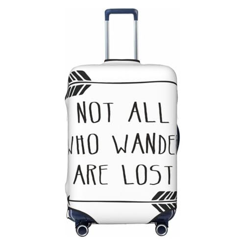 GUOLGP Not All Who Wander are Lost Print Universal Kofferbezug Elastisch Waschbar Reisegepäckhülle mit Doppelseitig, Schwarz , L von GUOLGP