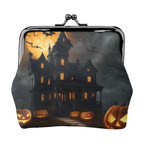 Halloween Horror Print Compact Coin Purse 11.5 x 10.5 cm Cute Mini Wallet with Kiss Lock Waterproof Pouch von GUOLGP