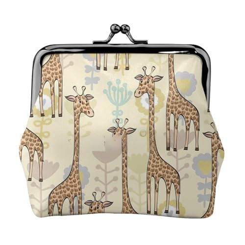 Handgezeichnete Giraffen-Druck, kompakte Münzbörse, 11,5 x 10,5 cm, niedliche Mini-Geldbörse mit Kussverschluss, wasserdichte Tasche Handgezeichnete Giraffen-Druck, kompakte Münzbörse, 11,5 x 10,5 cm, niedliche Mini-Geldbörse mit Kussverschluss, wasserdichte Tasche von GUOLGP