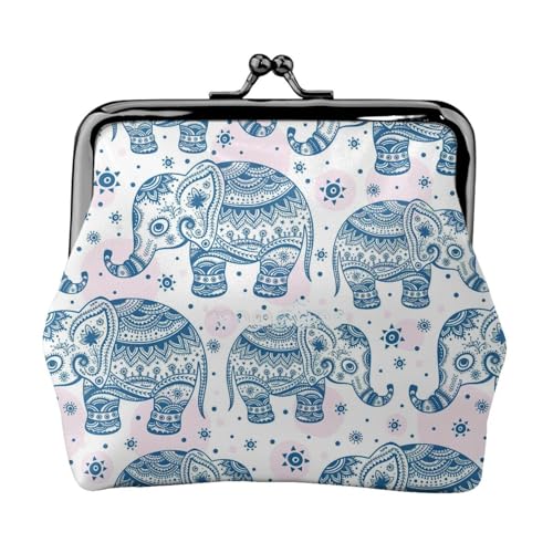 Kompakte Geldbörse mit Boho-Elefanten-Druck, 11,5 x 10,5 cm, niedliche Mini-Geldbörse mit Kussverschluss, wasserdichte Tasche Kompakte Geldbörse mit Boho-Elefanten-Druck, 11,5 x 10,5 cm, niedliche Mini-Geldbörse mit Kussverschluss, wasserdichte Tasche von GUOLGP