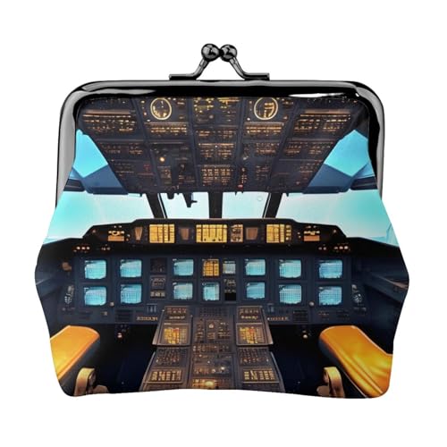 Kompakte Münzbörse mit Flugzeug-Cockpit-Druck, 11,5 x 10,5 cm, niedliche Mini-Geldbörse mit Kussverschluss, wasserdichte Tasche Kompakte Münzbörse mit Flugzeug-Cockpit-Druck, 11,5 x 10,5 cm, niedliche Mini-Geldbörse mit Kussverschluss, wasserdichte Tasche von GUOLGP