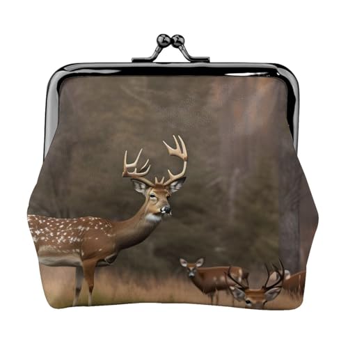 Kompakte Münzbörse mit Hirschjagd-Druck, 11,5 x 10,5 cm, niedliche Mini-Geldbörse mit Kussverschluss, wasserdichte Tasche Kompakte Münzbörse mit Hirschjagd-Druck, 11,5 x 10,5 cm, niedliche Mini-Geldbörse mit Kussverschluss, wasserdichte Tasche von GUOLGP