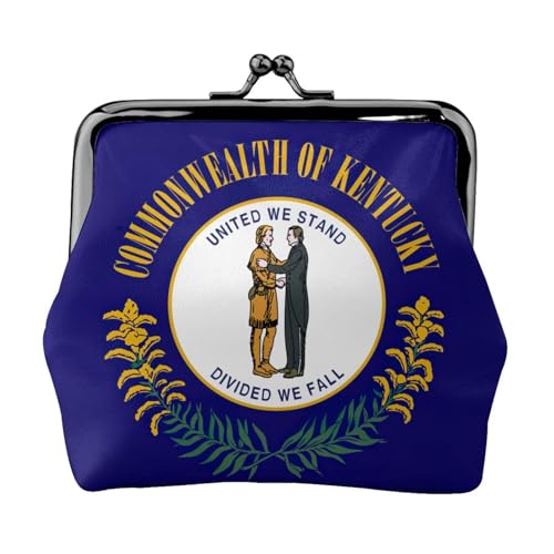 Kompakte Münzbörse mit Kentucky State Flag Print, 11,5 x 10,5 cm, niedliche Mini-Geldbörse mit Kussverschluss, wasserdichte Tasche von GUOLGP