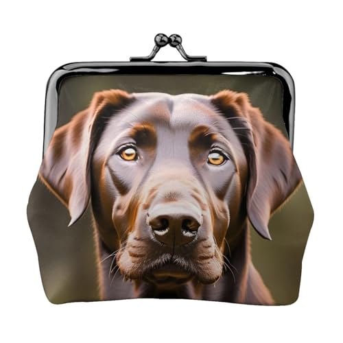 Kompakte Münzbörse mit Labrador-Retriever-Druck, 11,5 x 10,5 cm, niedlich, Mini-Geldbörse mit Kussverschluss, wasserdichte Tasche von GUOLGP
