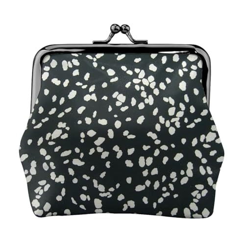 Kompakte Münzbörse mit Leopardenmuster, 11,5 x 10,5 cm, niedliche Mini-Geldbörse mit Kussverschluss, wasserdichte Tasche, Schwarz und Weiß von GUOLGP