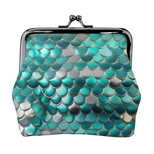 Kompakte Münzbörse mit Meerjungfrauen-Druck, 11,5 x 10,5 cm, niedliche Mini-Geldbörse mit Kussverschluss, wasserdichte Tasche von GUOLGP