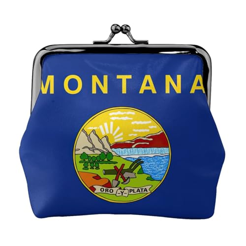 Kompakte Münzbörse mit Montana-Flaggen-Druck, 11,5 x 10,5 cm, niedliche Mini-Geldbörse mit Kussverschluss, wasserdichte Tasche Kompakte Münzbörse mit Montana-Flaggen-Druck, 11,5 x 10,5 cm, niedliche Mini-Geldbörse mit Kussverschluss, wasserdichte Tasche von GUOLGP