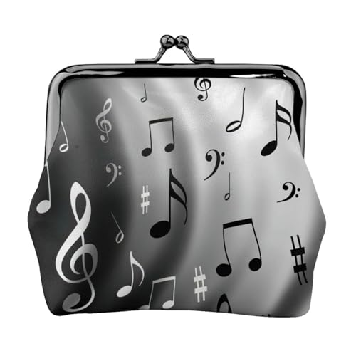Kompakte Münzbörse mit Musiknoten-Druck, 11,5 x 10,5 cm, niedliche Mini-Geldbörse mit Kussverschluss, wasserdichte Tasche Kompakte Münzbörse mit Musiknoten-Druck, 11,5 x 10,5 cm, niedliche Mini-Geldbörse mit Kussverschluss, wasserdichte Tasche von GUOLGP