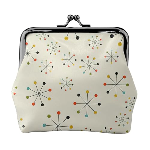 Kompakte Münzbörse mit abstraktem geometrischem Muster, Weltraumdruck, 11,5 x 10,5 cm, niedliche Mini-Geldbörse mit Kussverschluss, wasserdichte Tasche von GUOLGP