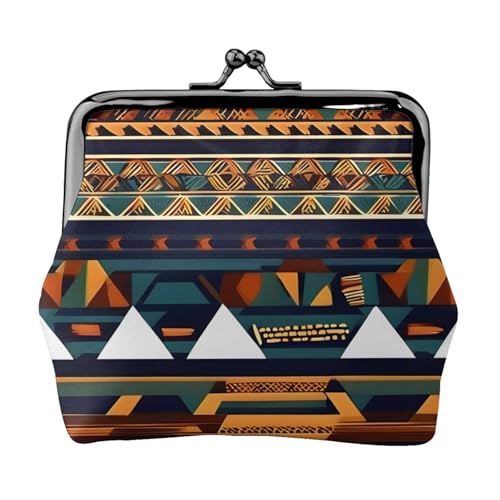 Kompakte Münzbörse mit afrikanischem Ethno-Muster, 11,5 x 10,5 cm, niedlich, Mini-Geldbörse mit Kussverschluss, wasserdichte Tasche von GUOLGP