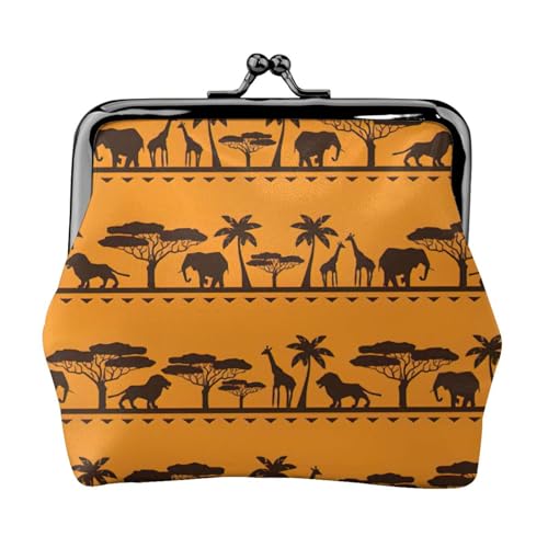 Kompakte Münzbörse mit afrikanischem Tierdruck, 11,5 x 10,5 cm, niedliche Mini-Geldbörse mit Kussverschluss, wasserdichte Tasche von GUOLGP
