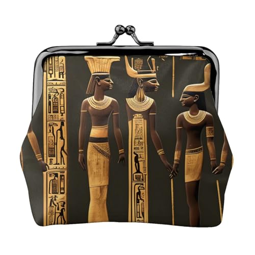 Kompakte Münzbörse mit antikem ägyptischem Hieroglyphen-Druck, 11,5 x 10,5 cm, niedliche Mini-Geldbörse mit Kussverschluss, wasserdichte Tasche von GUOLGP