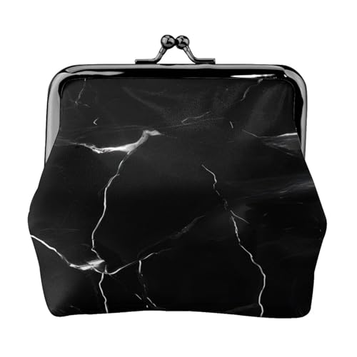 Kompakte Münzbörse mit schwarzem Marmor-Druck, 11,5 x 10,5 cm, niedliche Mini-Geldbörse mit Kussverschluss, wasserdichte Tasche von GUOLGP