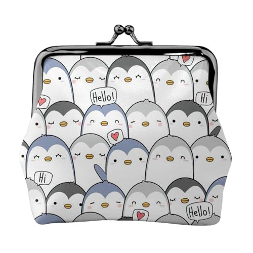 Kompakte Münzbörse mit süßem Pinguin-Druck, 11,5 x 10,5 cm, niedliche Mini-Geldbörse mit Kussverschluss, wasserdichte Tasche Kompakte Münzbörse mit süßem Pinguin-Druck, 11,5 x 10,5 cm, niedliche Mini-Geldbörse mit Kussverschluss, wasserdichte Tasche von GUOLGP