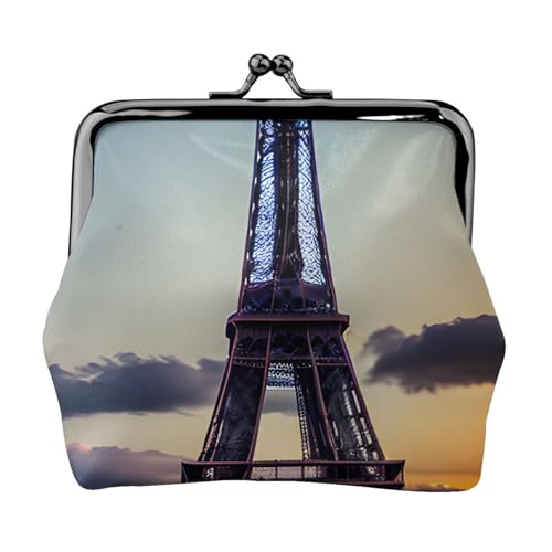 Kompakte Münzgeldbörse mit Eiffelturm-Druck, 11,5 x 10,5 cm, niedliche Mini-Geldbörse mit Kussverschluss, wasserdichte Tasche von GUOLGP