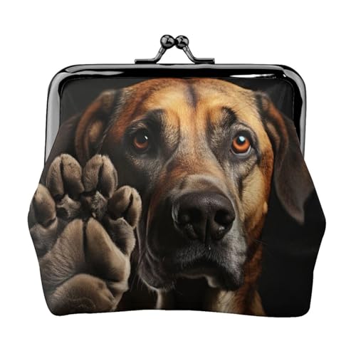 Kompakte Münzgeldbörse mit Hundepfotenabdruck, 11,5 x 10,5 cm, niedliche Mini-Geldbörse mit Kussverschluss, wasserdichte Tasche von GUOLGP