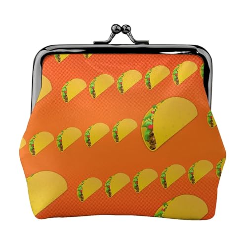 Kompakte Münzgeldbörse mit Lebensmittelmuster, lustiger Druck, 11,5 x 10,5 cm, niedliche Mini-Geldbörse mit Kussverschluss, wasserdichte Tasche von GUOLGP