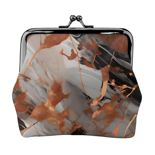 Kompakte Münzgeldbörse mit Marmor-Textur, Kupfer, Spritzer-Druck, 11,5 x 10,5 cm, niedliche Mini-Geldbörse mit Kussverschluss, wasserdichte Tasche von GUOLGP