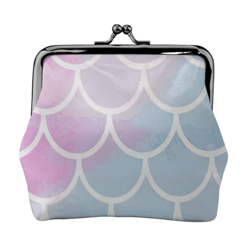 Kompakte Münzgeldbörse mit Meerjungfrauen-Druck, 11,5 x 10,5 cm, niedliche Mini-Geldbörse mit Kussverschluss, wasserdichte Tasche von GUOLGP