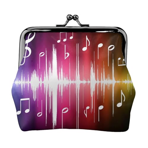 Kompakte Münzgeldbörse mit Musikdruck, 11,5 x 10,5 cm, niedliche Mini-Geldbörse mit Kussverschluss, wasserdichte Tasche von GUOLGP