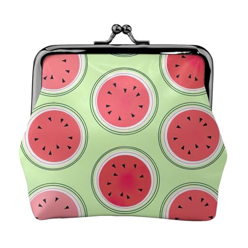 Kompakte Münzgeldbörse mit Wassermelonen-Motiv, 11,5 x 10,5 cm, niedliche Mini-Geldbörse mit Kussverschluss, wasserdichte Tasche von GUOLGP