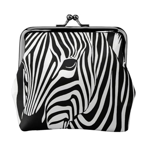 Kompakte Münzgeldbörse mit Zebradruck, 11,5 x 10,5 cm, niedliche Mini-Geldbörse mit Kussverschluss, wasserdichte Tasche von GUOLGP