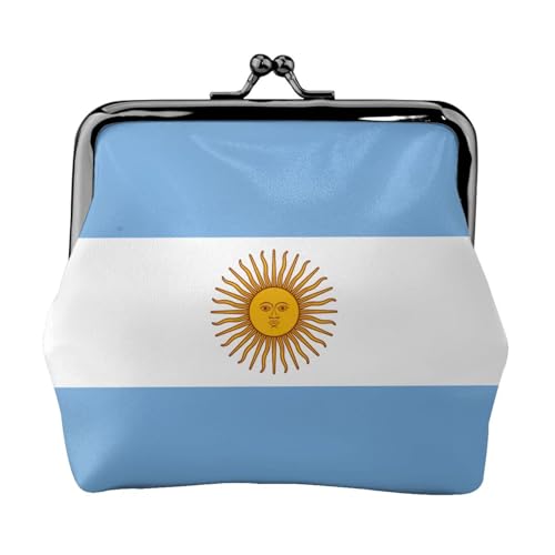 Kompakte Münzgeldbörse mit argentinischer Flagge, 11,5 x 10,5 cm, niedliche Mini-Geldbörse mit Kussverschluss, wasserdichte Tasche von GUOLGP