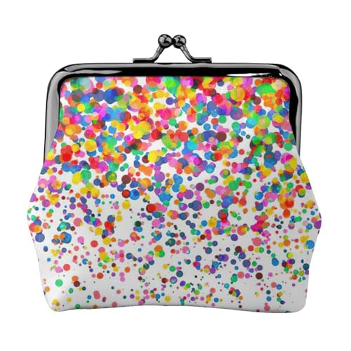 Kompakte Münzgeldbörse mit farbigen Punkten, 11,5 x 10,5 cm, niedliche Mini-Geldbörse mit Kussverschluss, wasserdichte Tasche von GUOLGP