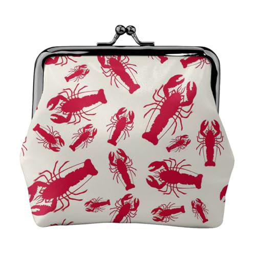 Kompakte Münzgeldbörse mit rotem Hummer-Druck, 11,5 x 10,5 cm, niedliche Mini-Geldbörse mit Kussverschluss, wasserdichte Tasche Kompakte Münzgeldbörse mit rotem Hummer-Druck, 11,5 x 10,5 cm, niedliche Mini-Geldbörse mit Kussverschluss, wasserdichte Tasche von GUOLGP